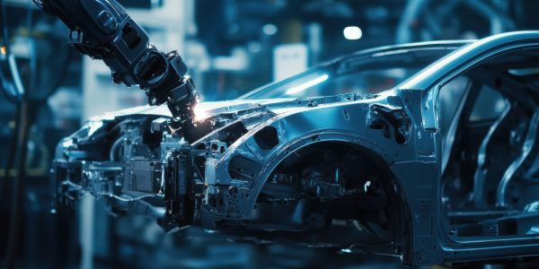 Car Body Welding In Automotive Factory